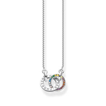 Load image into Gallery viewer, Thomas Sabo Sterling Silver Together Rings Rainbow Cubic Zirconia 45cm Chain