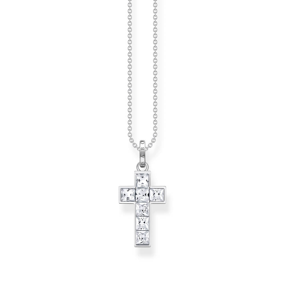 Thomas Sabo Sterling Silver Heritage Cross Cubic Zirconia 45cm Chain