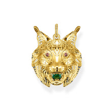 Load image into Gallery viewer, Thomas Sabo Sterling Silver Yellow Gold Plated Mystic Island Lynx Head Pendant