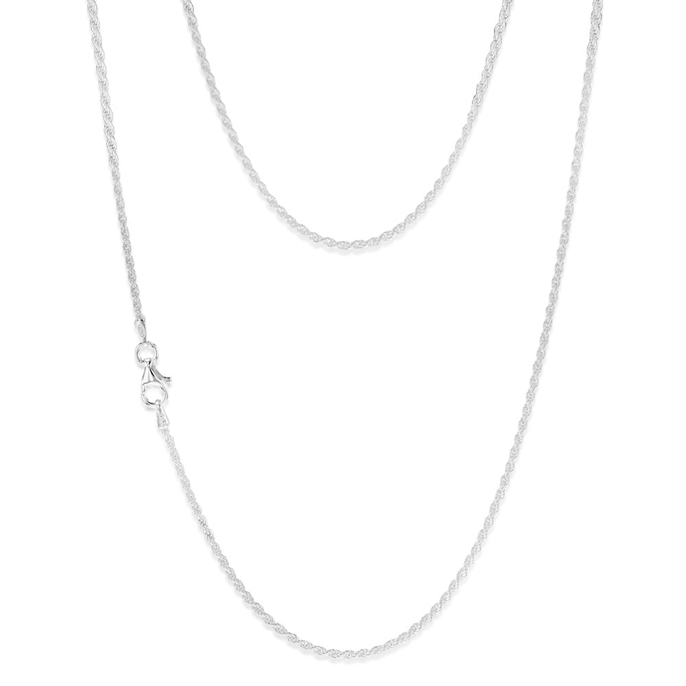 Sterling Silver Fancy Oxidised Rope 45cm Chain