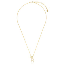 Load image into Gallery viewer, Georgini Sterling Silver Gold Plated Luxury Letters R Pendant On Chain