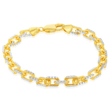 Load image into Gallery viewer, Sterling Silver Gold Plated Fancy 180 Gauge 19cm Bracelet