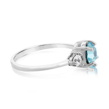 Load image into Gallery viewer, Sterling Silver Aqua Bohemica And White Crystal Ring