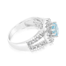 Load image into Gallery viewer, Sterling Silver Blue Topaz &amp; Cubic Zirconia Fancy Ring