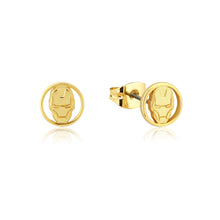 Load image into Gallery viewer, Disney Sterling Silver 14ct Gold Plated Iron Man Stud Earrings