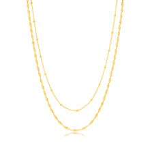 Load image into Gallery viewer, Sterling Silver Gold Plated Fancy Double Layer 38+5cm Chain