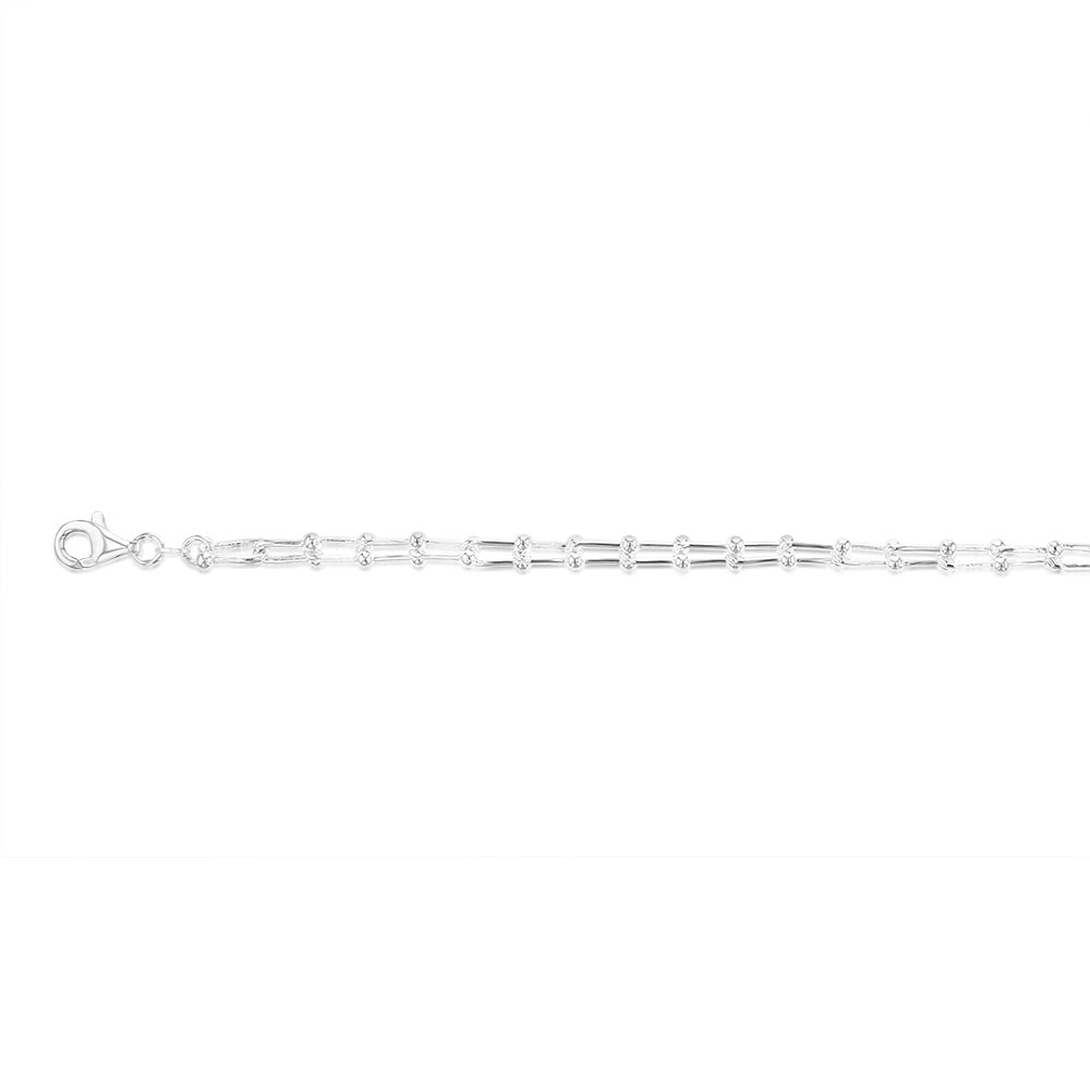 Sterling Silver Fancy U Link 19cm Bracelet