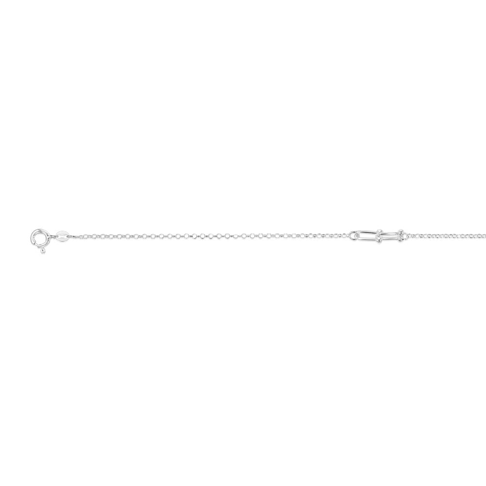 Sterling Silver Fancy U Link 24+3cm Anklet