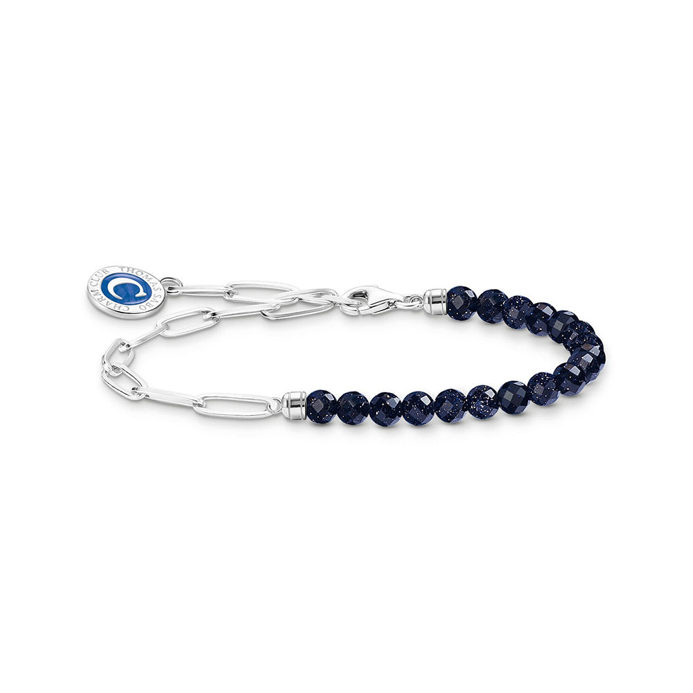 Thomas Sabo Sterling Silver Charmista Blue Bead 19cm Charm Bracelet