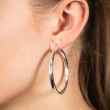 Load image into Gallery viewer, Sterling Silver Plain 40mm Hoop Earring