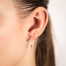 Load image into Gallery viewer, Sterling Silver Ribbed 15mm Hoop Earrings