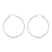 Load image into Gallery viewer, Sterling Silver Ribbed 30mm Hoop Earrings