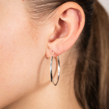 Load image into Gallery viewer, Sterling Silver Plain 30mm Sleeper Earring