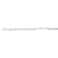 Load image into Gallery viewer, Sterling Silver Fancy ID 21cm Bracelet