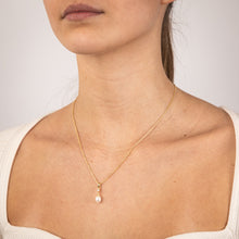 Load image into Gallery viewer, Sterling Silver Gold Plated Fresh Water Pearl Pendant On Chain