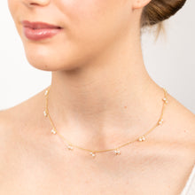 Load image into Gallery viewer, Sterling Silver Gold Plated Simulated Pearls 45cm Chain