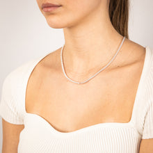 Load image into Gallery viewer, Sterling Silver Simulated Pearls 45cm Chain