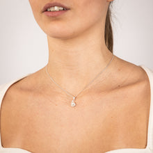 Load image into Gallery viewer, Sterling Silver Zirconia And Simulated Pearl Fancy Pendant