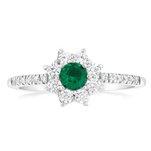 Load image into Gallery viewer, Sterling Silver White And Green Zirconia Ring