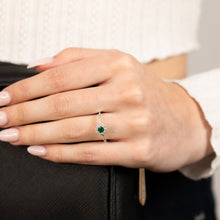 Load image into Gallery viewer, Sterling Silver White And Green Zirconia Ring