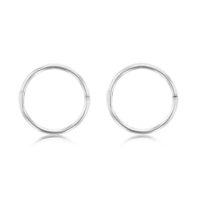 Load image into Gallery viewer, Sterling Silver Plain 12mm Sleeper Earrings