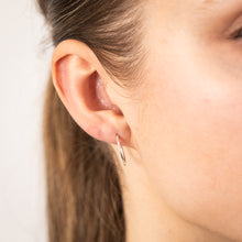 Load image into Gallery viewer, Sterling Silver Plain 15mm Sleeper Earrings