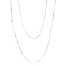 Load image into Gallery viewer, Sterling Silver Beveled 60 Gauge Curb 55cm Chain