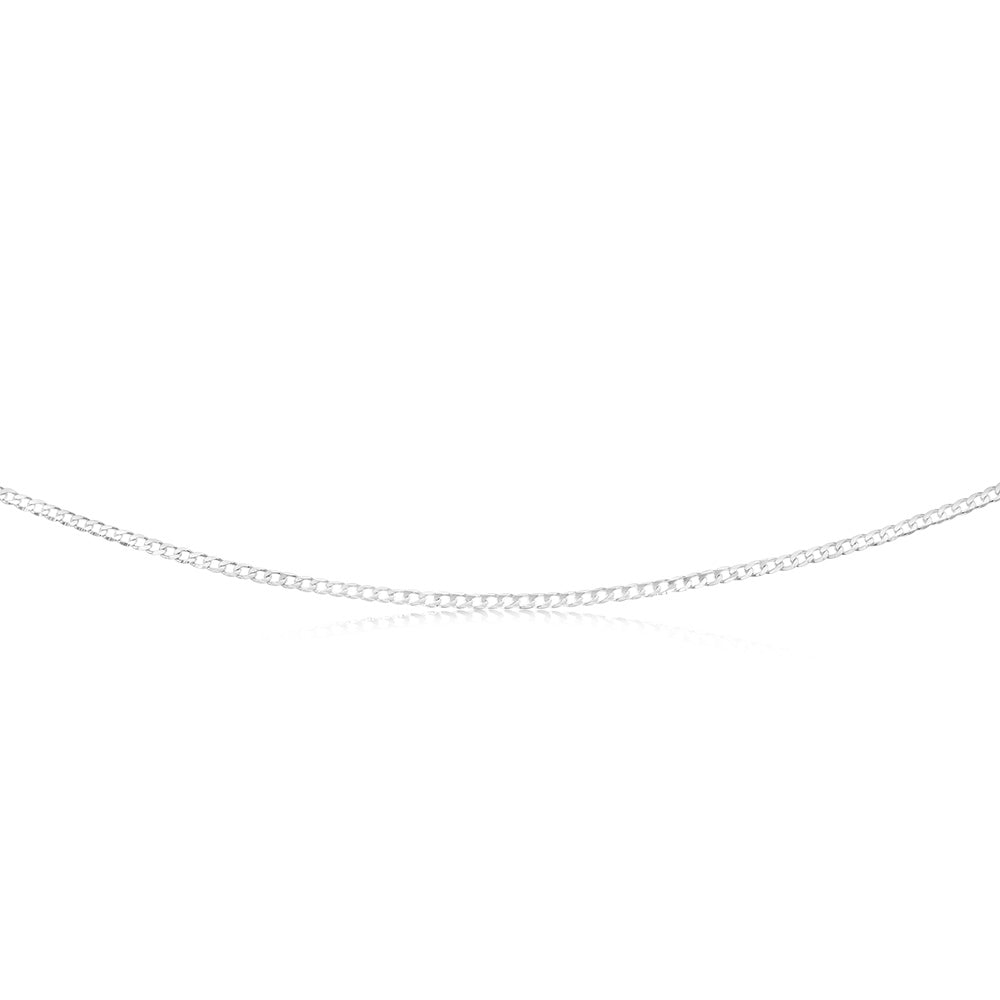 Sterling Silver Beveled 60 Gauge Curb 55cm Chain