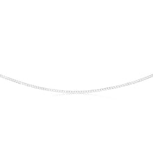 Load image into Gallery viewer, Sterling Silver Beveled 60 Gauge Curb 55cm Chain