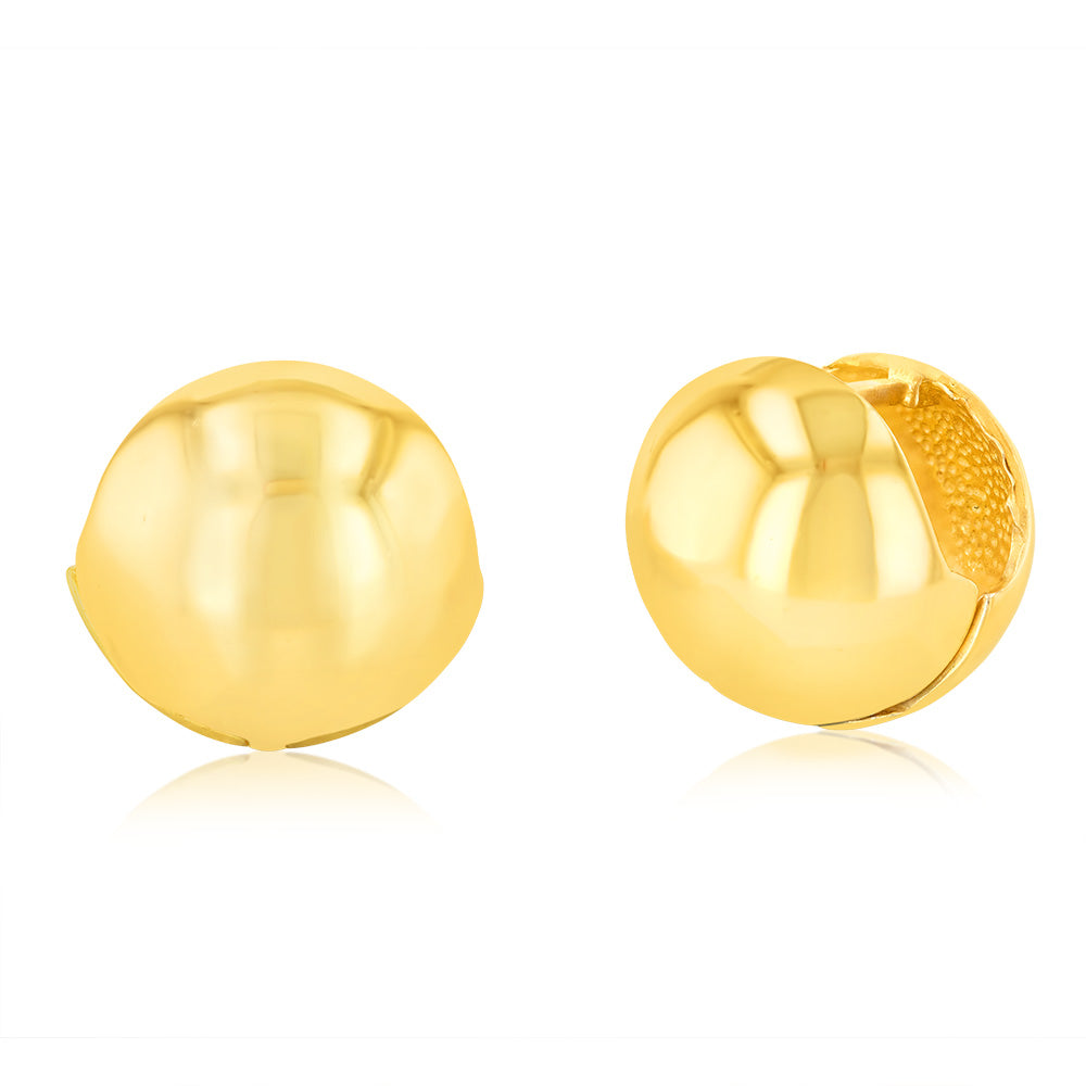 Sterling Silver Gold Plated Polished Ball Stud Earrings