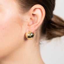 Load image into Gallery viewer, Sterling Silver Gold Plated Polished Ball Stud Earrings