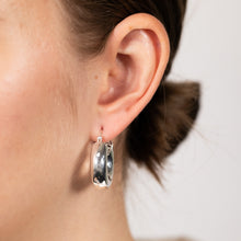 Load image into Gallery viewer, Sterling Silver Polished Round Hoop Earrings