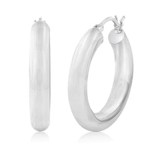 Load image into Gallery viewer, Sterling Silver Polished 20mm Hoop Earrings