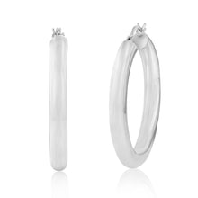 Load image into Gallery viewer, Sterling Silver Polished 30mm Hoop Earrings