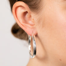 Load image into Gallery viewer, Sterling Silver Polished 30mm Hoop Earrings