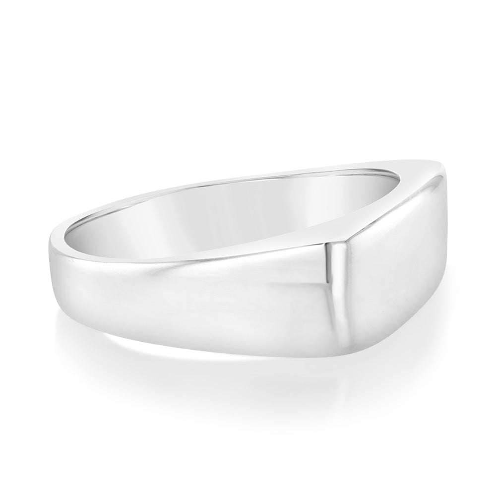 Sterling Silver Plain Signet Ring