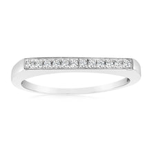 Load image into Gallery viewer, Sterling Silver Fancy Zirconia Channel Ring