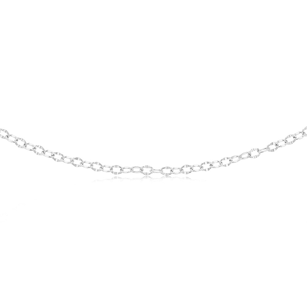 Sterling Silver Fancy Diamond Cut 45cm Chain