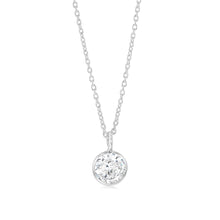 Load image into Gallery viewer, Sterling Silver Round Zirconia Pendant On Chain