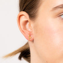 Load image into Gallery viewer, Sterling Silver Gold Plated Patterned Snake Stud Earrings