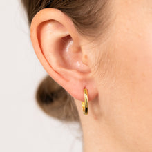 Load image into Gallery viewer, Sterling Silver Gold Plated Polished Octagonal Sleeper Earrings