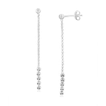 Load image into Gallery viewer, Sterling Silver Diamond Cut Beads Fancy Drop Earrings