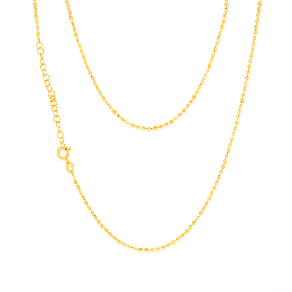 Sterling Silver Gold Plated Diamond Cut Fancy 42+4.5cm Chain