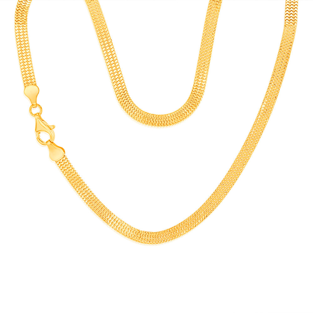 Sterling Silver Gold Plated Etrusca 42cm Chain