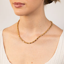 Load image into Gallery viewer, Sterling Silver Gold Plated Diamond Cut Square Snake 45cm Chain