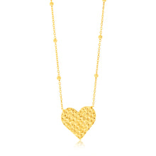 Load image into Gallery viewer, Sterling Silver Gold Plated Textured Heart Pendant on 42+3cm Chain