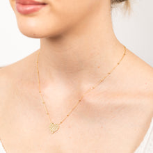 Load image into Gallery viewer, Sterling Silver Gold Plated Textured Heart Pendant on 42+3cm Chain