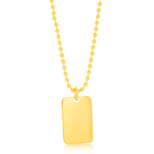 Load image into Gallery viewer, Sterling Silver Gold Plated Dog Tag Pendant On 48cm Chain