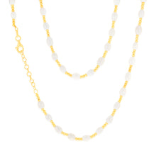 Load image into Gallery viewer, Sterling Silver Gold Plated Fresh Water Pearl And Gold Beads 40+3cm Chain