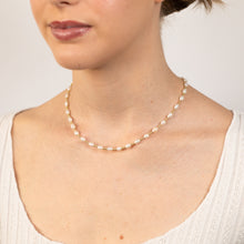 Load image into Gallery viewer, Sterling Silver Gold Plated Fresh Water Pearl And Gold Beads 40+3cm Chain